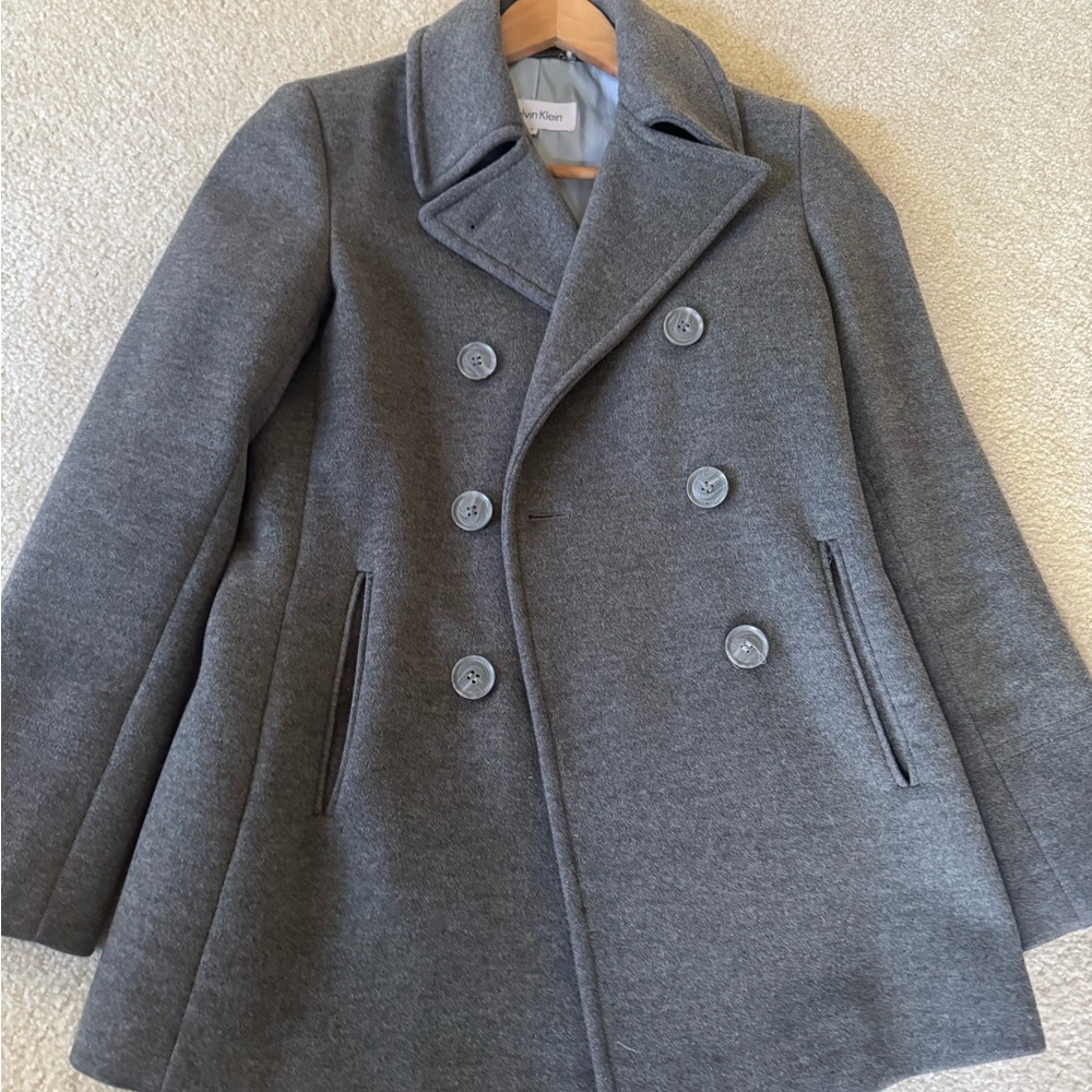 Calvin Klein Gray Pea Coat View 3